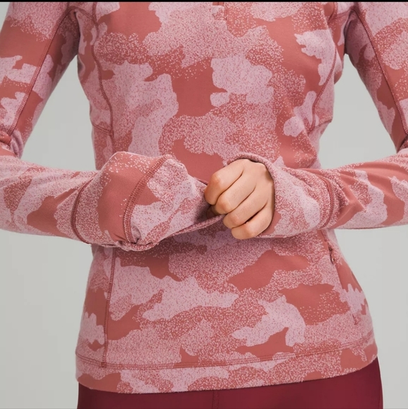 It's Rulu Run Half-Zip - Heritage Speckle Camo Jacquard Soft Cranberry Pink - 6 - Picture 6 of 8